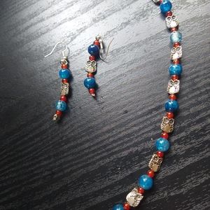 handmade owl bracelet and earlings